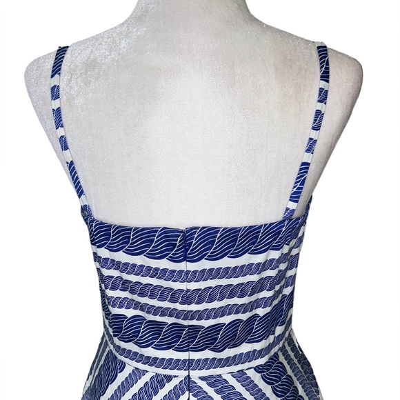 Vineyard Vines Blue & White Nautical Rope Fit & Flare Mini Dress - 10 - Picture 6 of 9